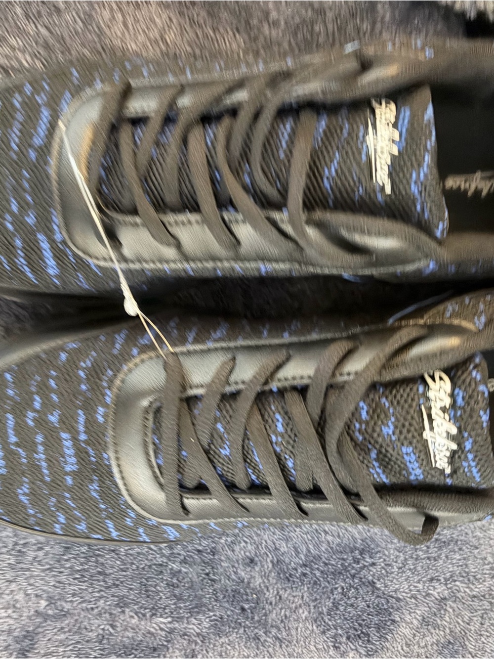 Stride Rite Men’s Black and Blue Knit Athletic Sneakers